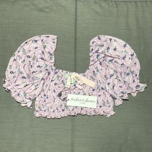 For Love and Lemons Lola Pointelle Crop Top